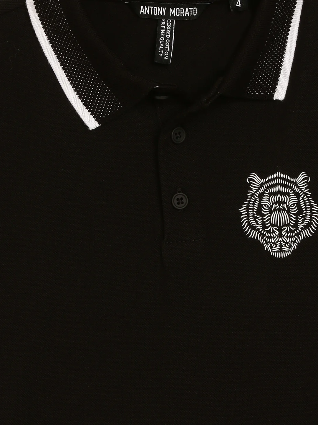 Antony Morato Kids Black Regular Fit Polo Tshirt - Image 3