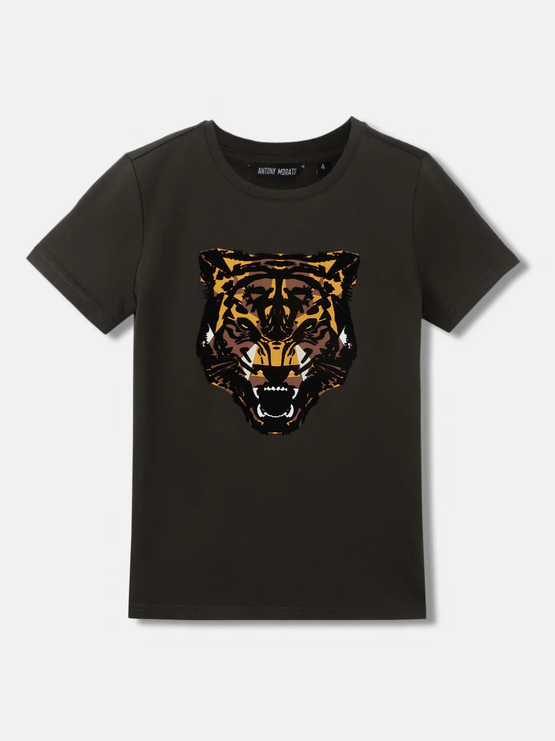 Antony Morato Kids Military Green Fashion Printed Regular Fit Tshirt