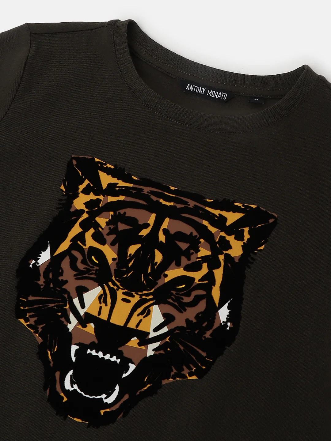 Antony Morato Kids Military Green Fashion Printed Regular Fit Tshirt - Image 3