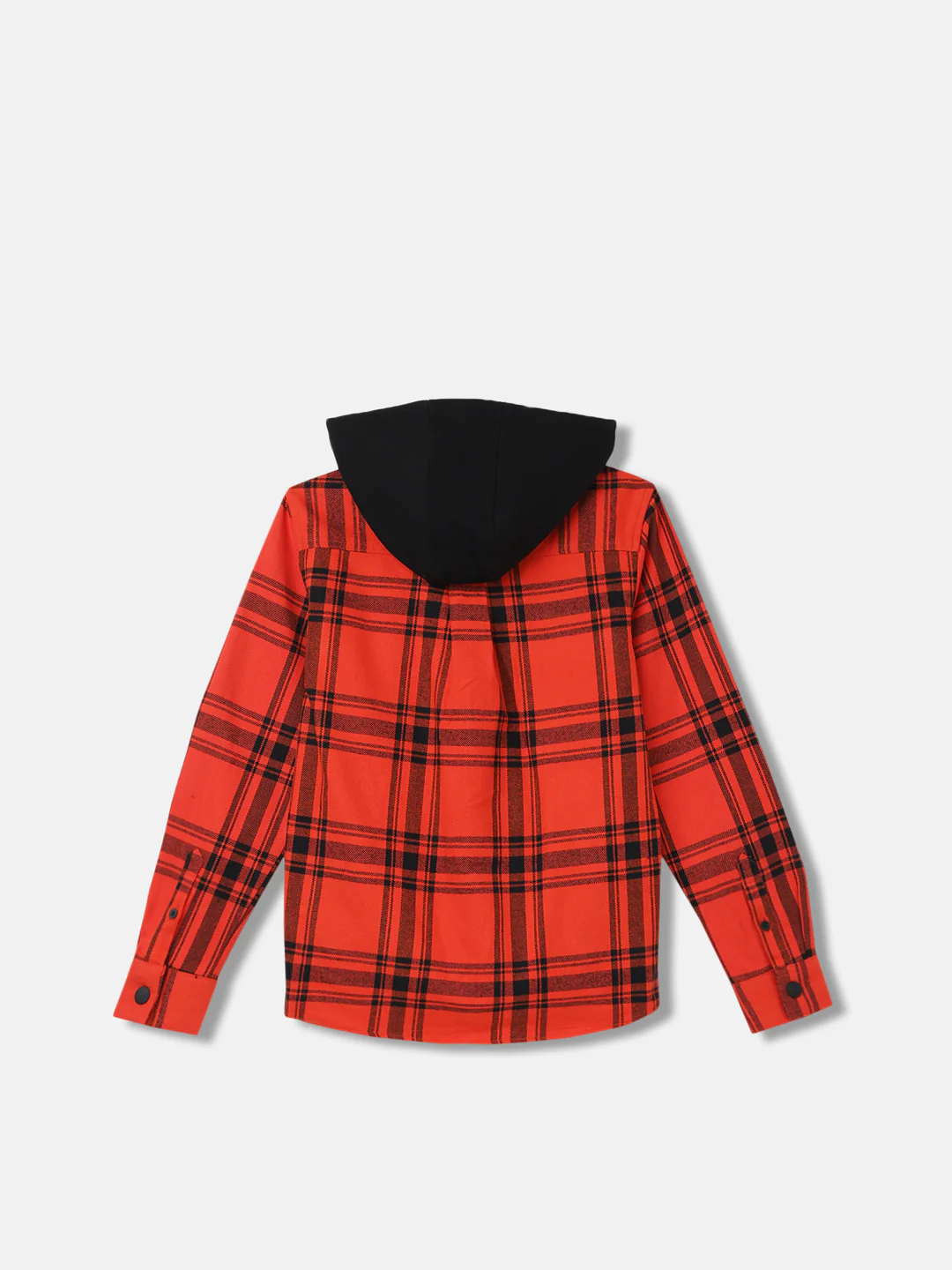 Antony Morato Kids Red Fashion Checked Regular Fit Hooded Shirt - Image 2