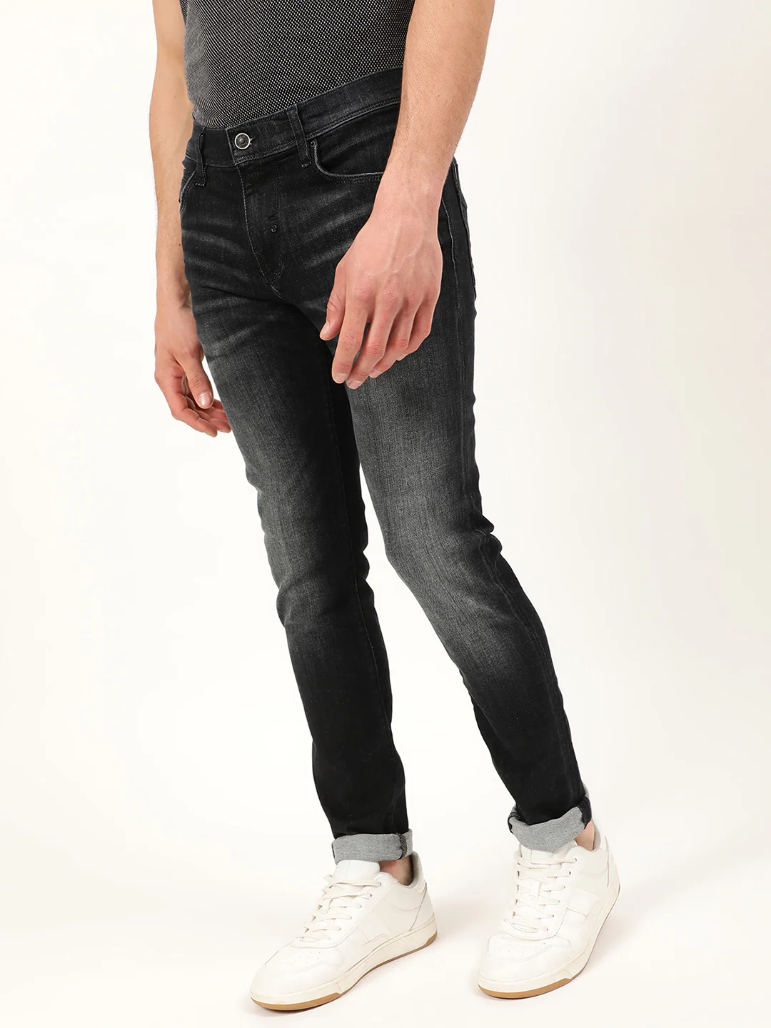 Antony Morato Men Black Skinny Fit Heavy Fade Jeans - Image 3