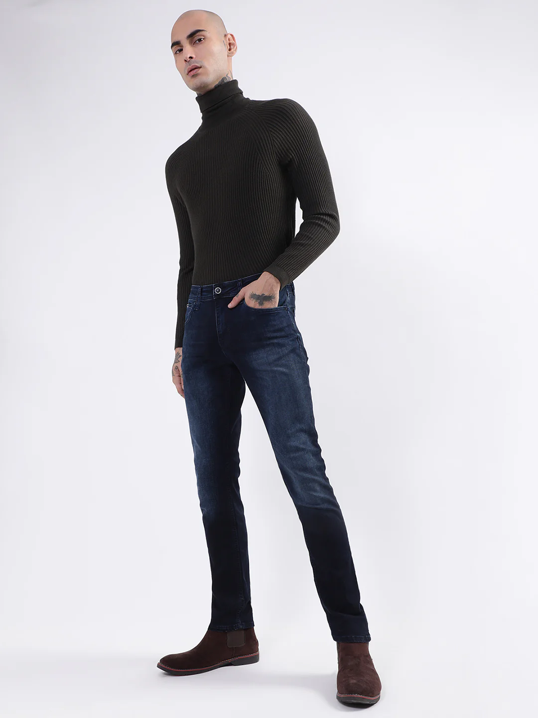 Antony Morato Men Navy Blue Slim Fit Heavy Fade Stretchable Cotton Jeans - Image 4