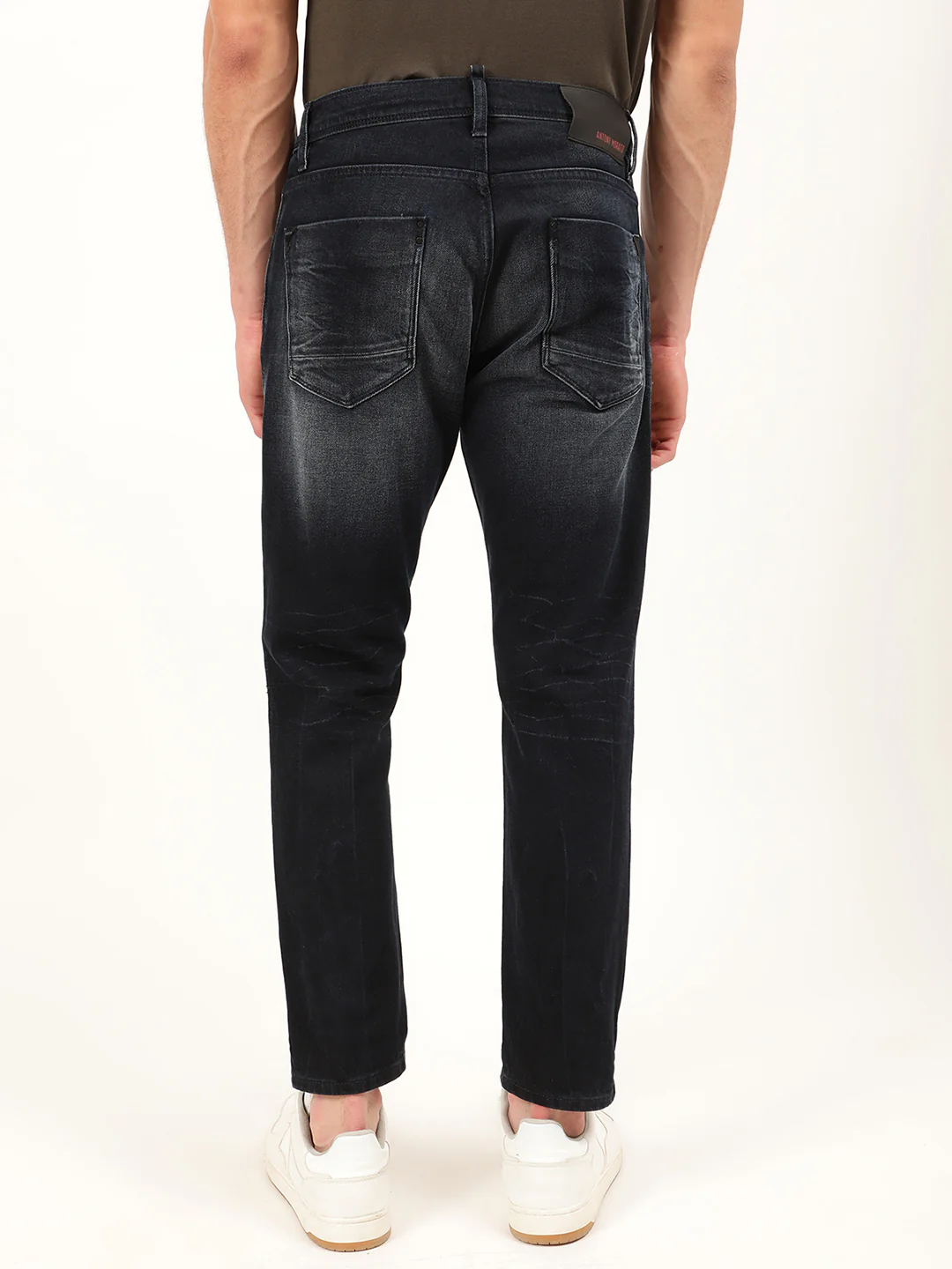Antony Morato Men Black Skinny Fit Low Distress Light Fade Jeans - Image 2