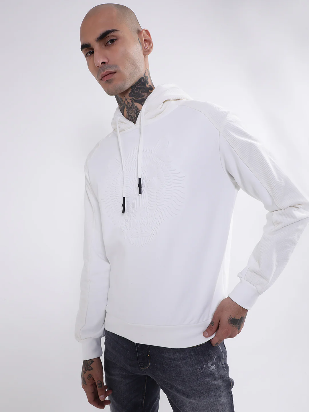 Antony Morato Men Cream-Coloured Hooded Sweatshirt - Image 4