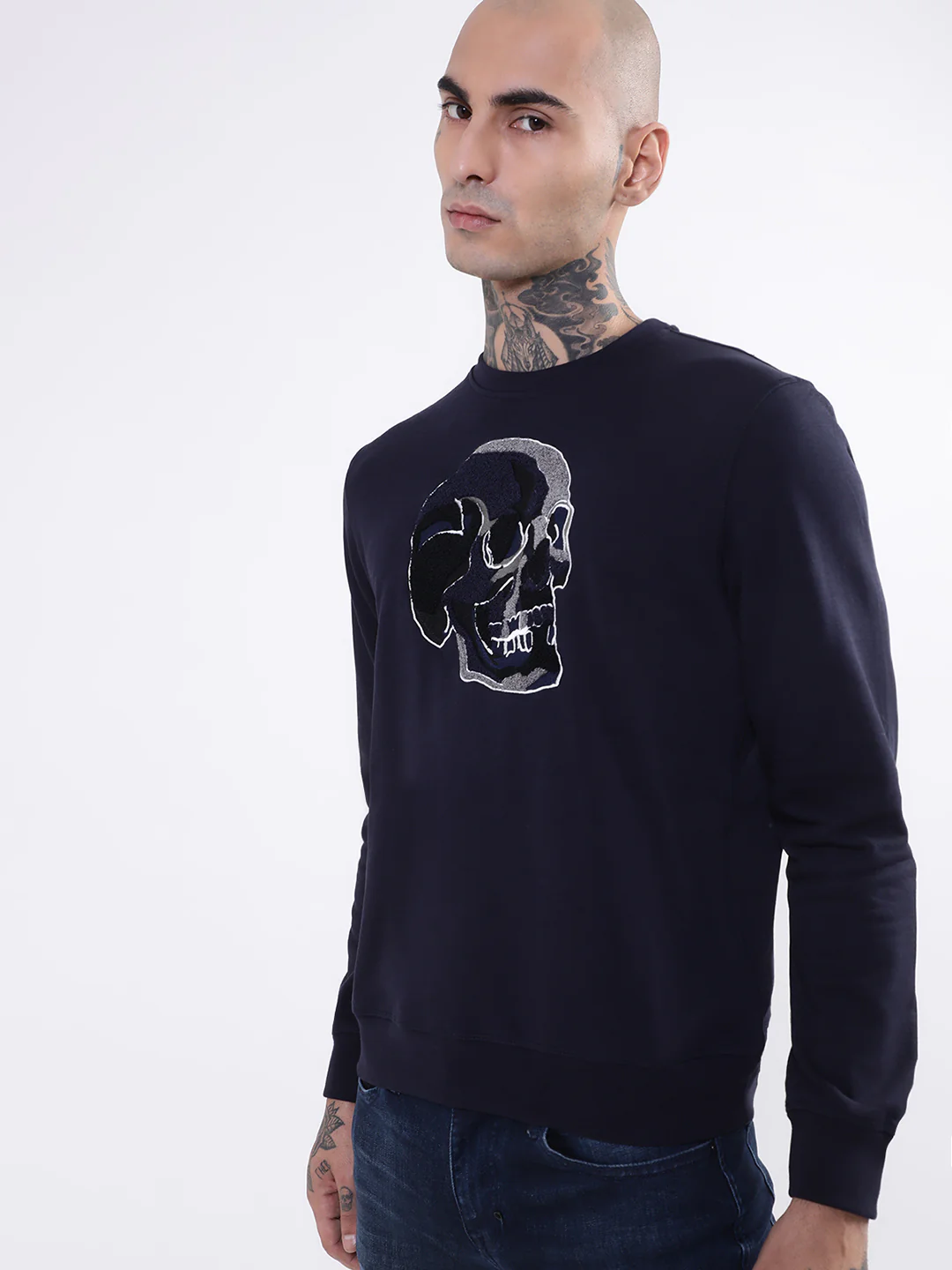 Antony Morato Men Blue Round Neck Printed Sweatshirt - Image 3