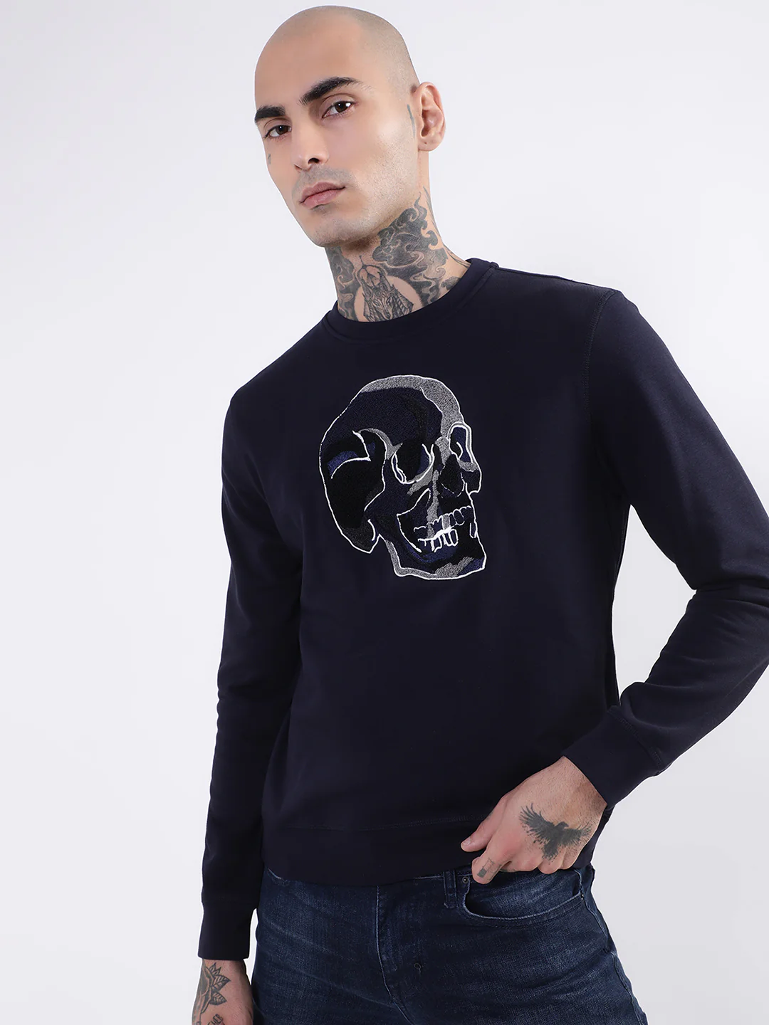 Antony Morato Men Blue Round Neck Printed Sweatshirt - Image 4