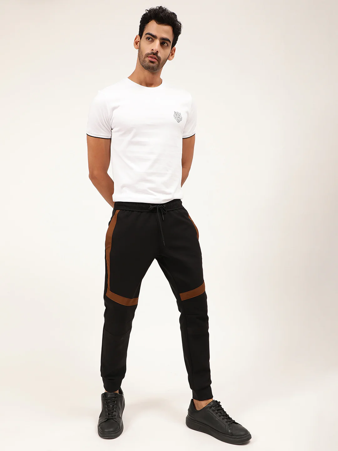 Antony Morato Men Black Solid Cotton Track Pants - Image 5