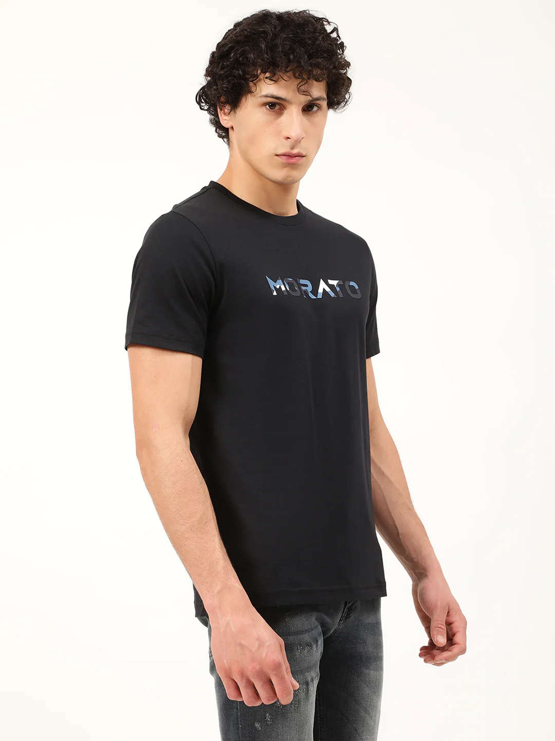 Antony Morato Blue Ink Logo Slim Fit Tshirt - Image 4