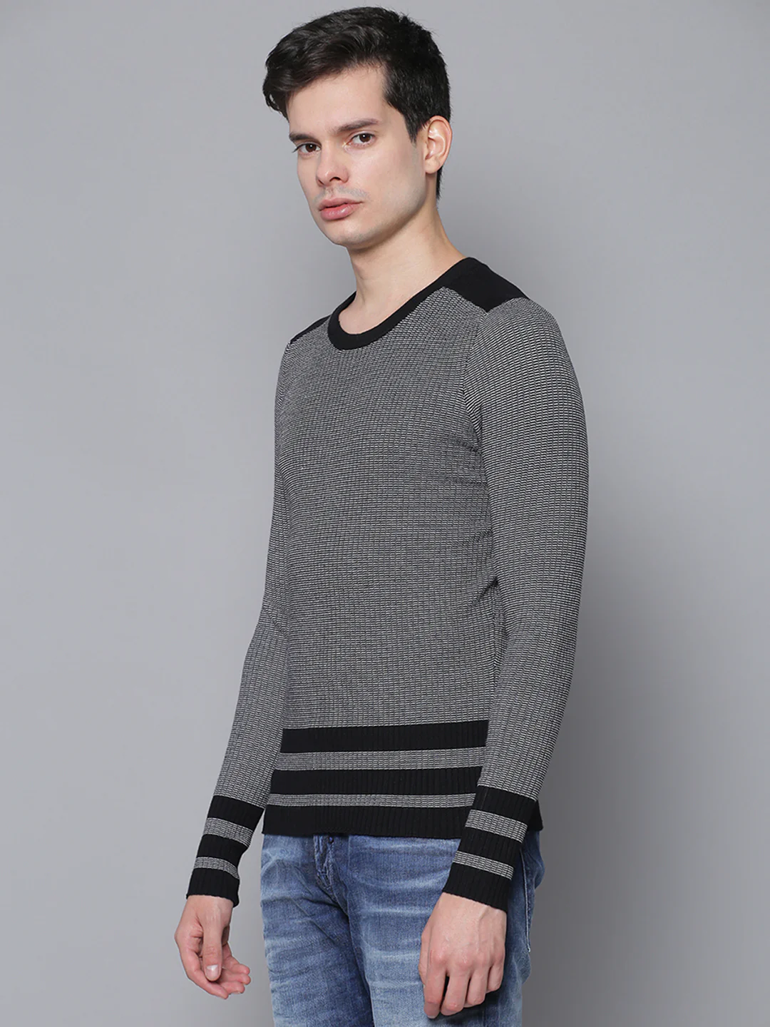 Antony Morato Men Black Solid Round Neck Sweater - Image 2