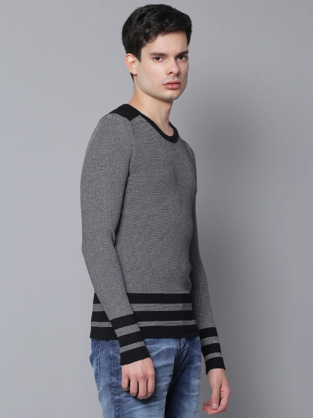Antony Morato Men Black Solid Round Neck Sweater - Image 3
