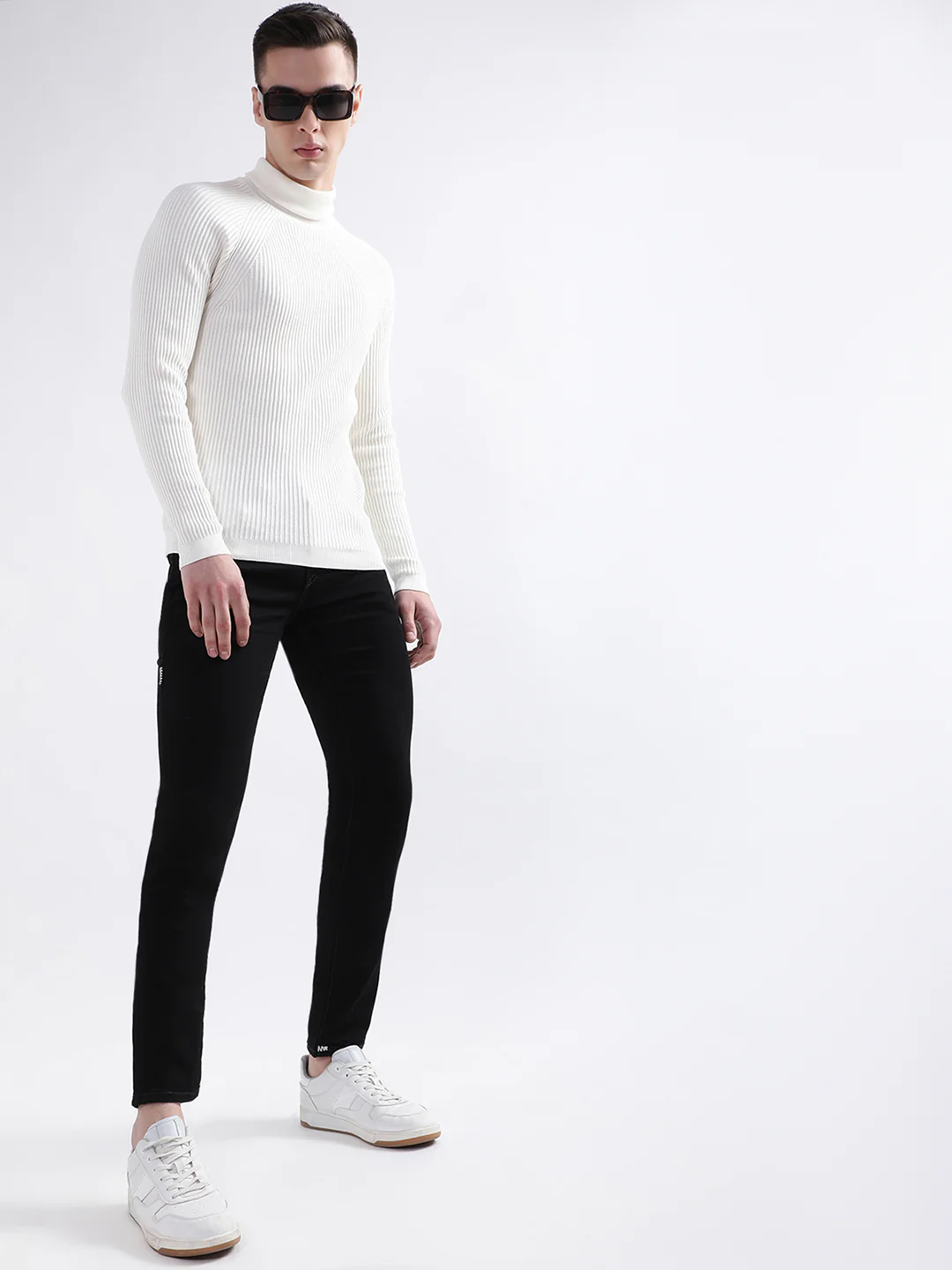 Antony Morato Men White Solid Round Neck Sweater - Image 5
