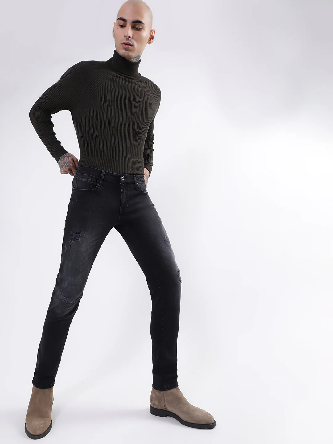 Antony Morato Men Black Ribbed Pullover Sweater - Image 5