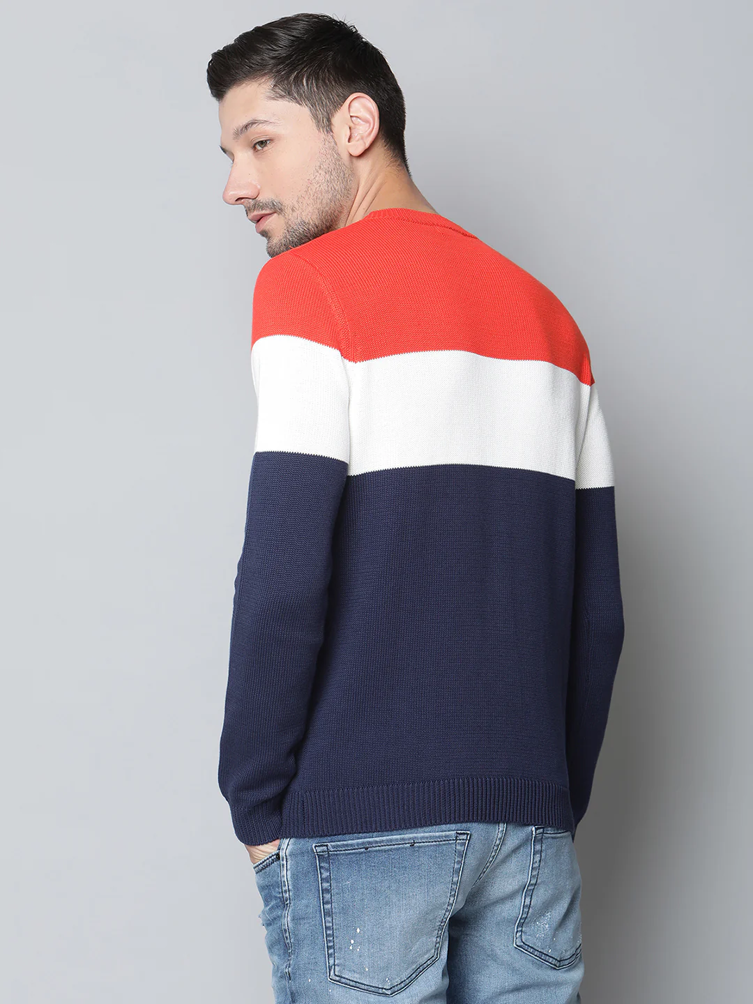Antony Morato Men Blue Solid Round Neck Sweater - Image 2
