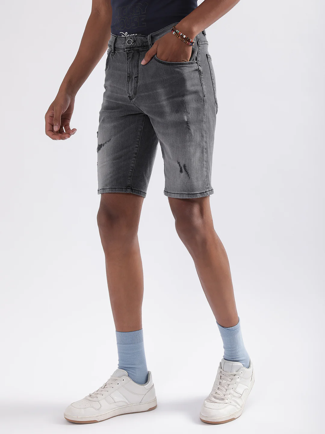 Antony Morato Men Washed Skinny Fit Denim Shorts - Image 2