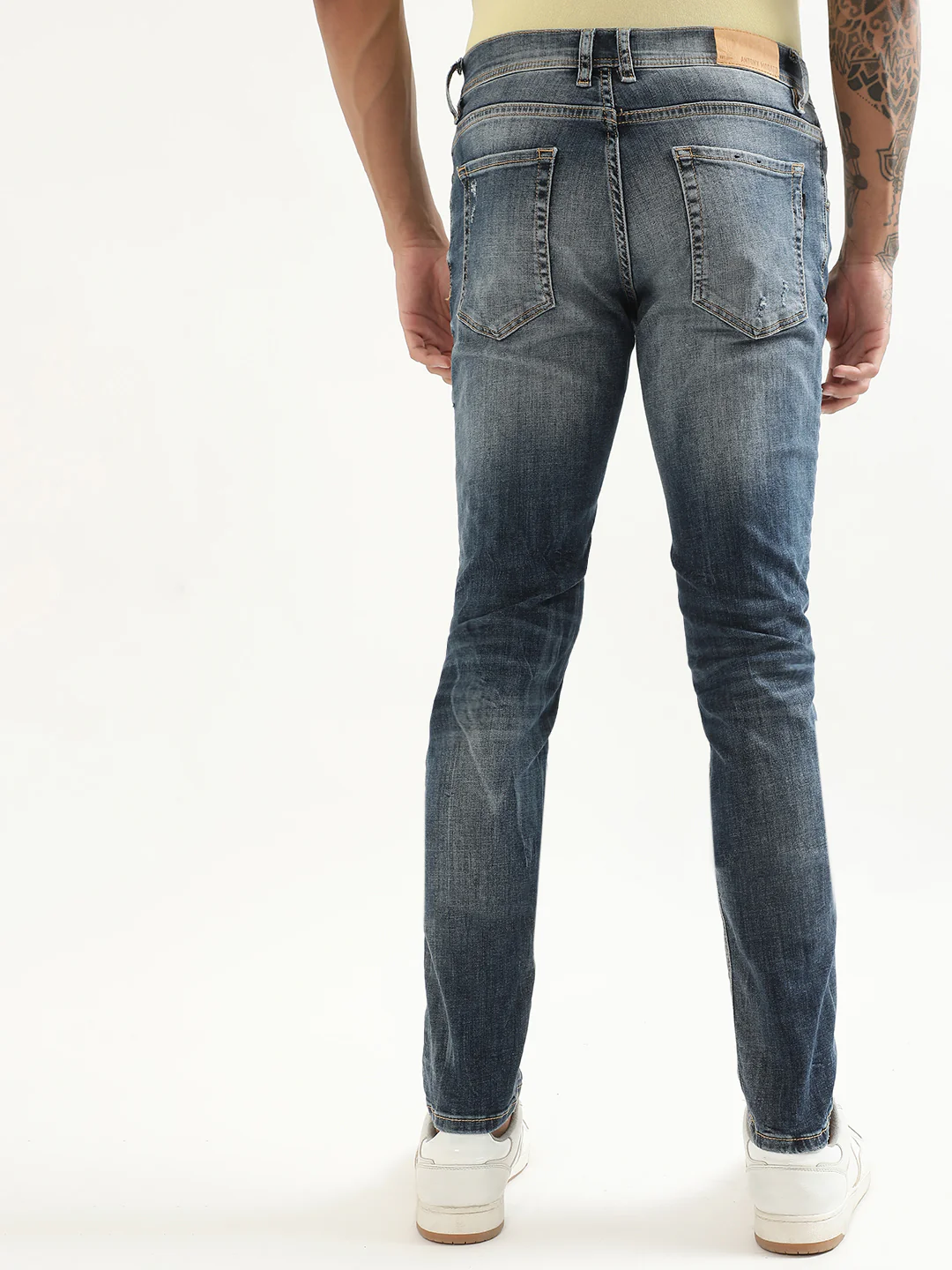 Antony Morato Men Super Skinny Fit Cotton Heavy Fade Crinkle Stretchable Jeans - Image 2