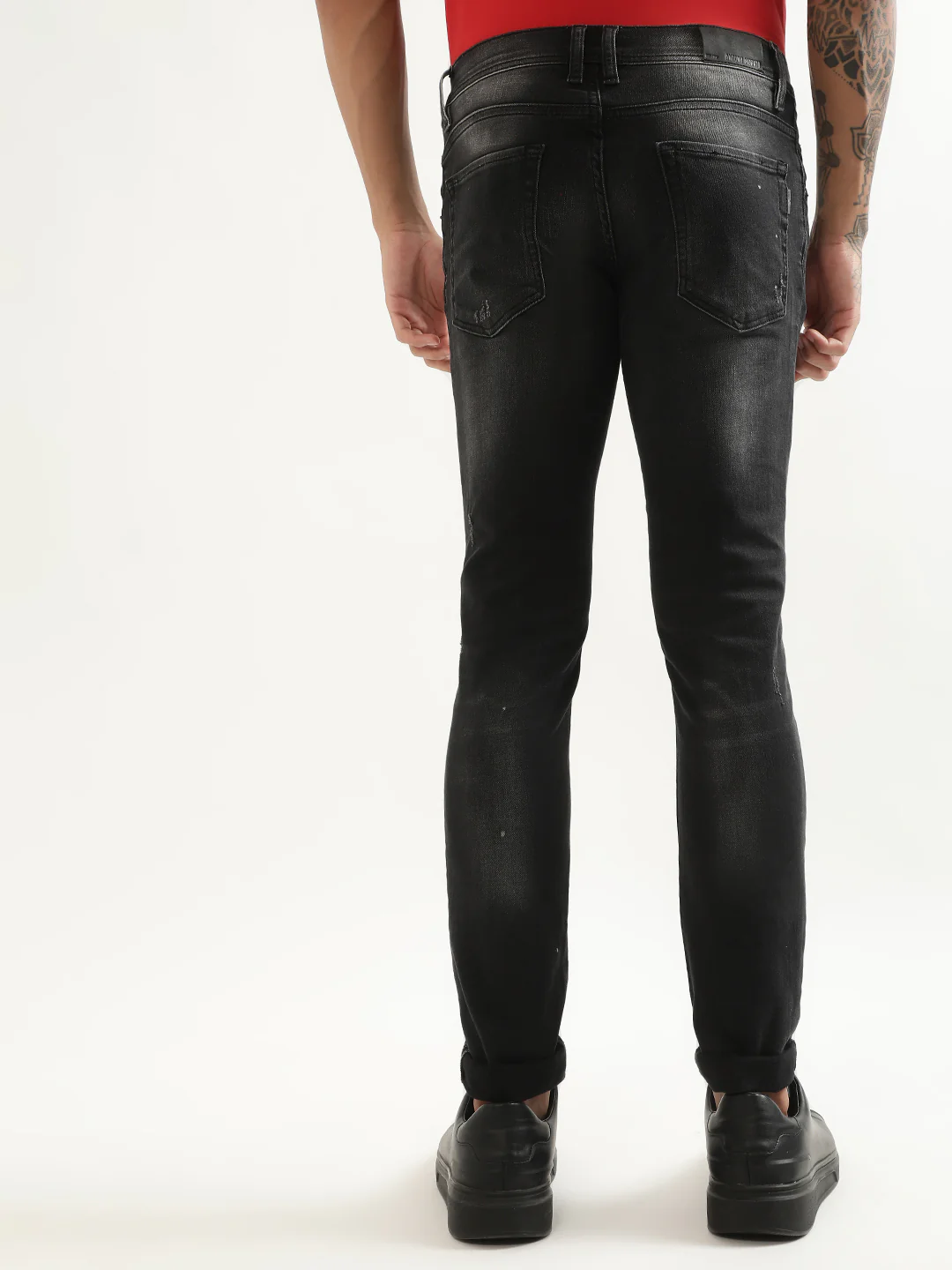Antony Morato Men Super Skinny Fit Low Distress Light Fade Stretchable Cotton Jeans - Image 2