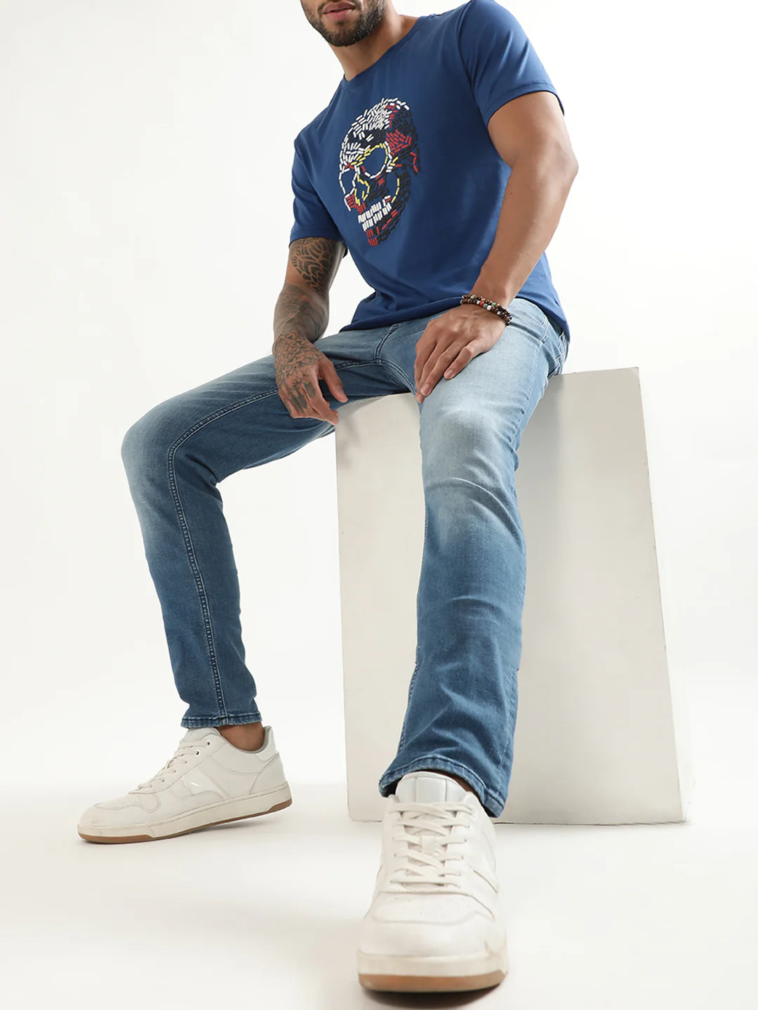 Antony Morato Blue Printed Slim Fit Tshirt - Image 4