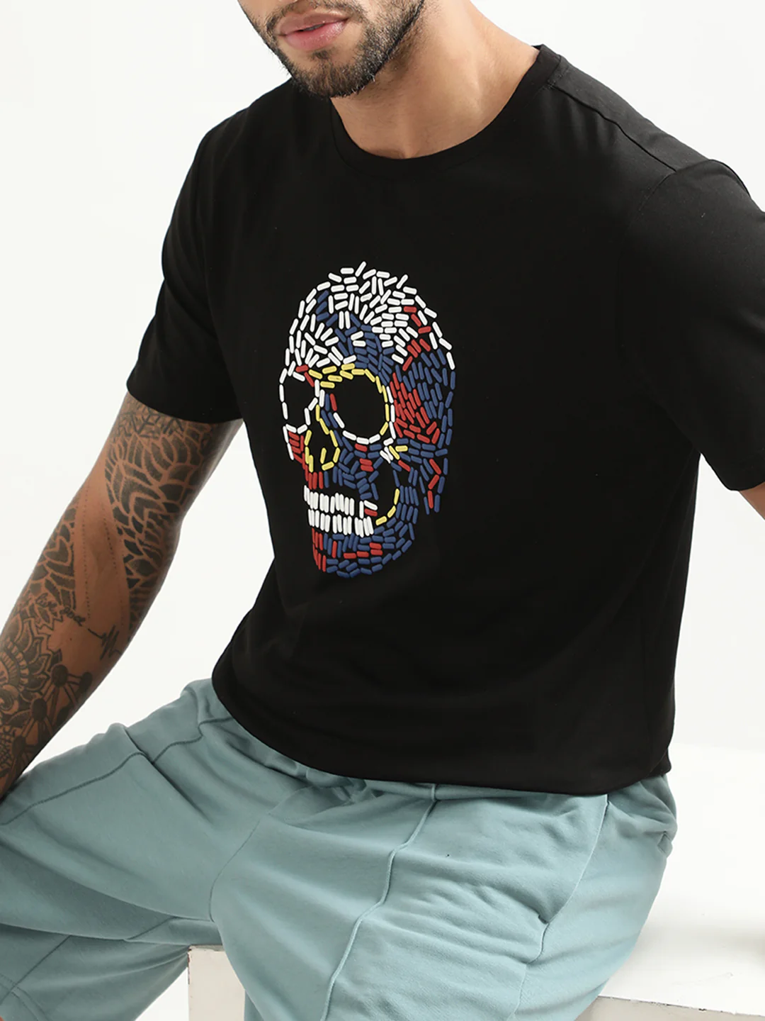 Antony Morato Black Printed Slim Fit Tshirt