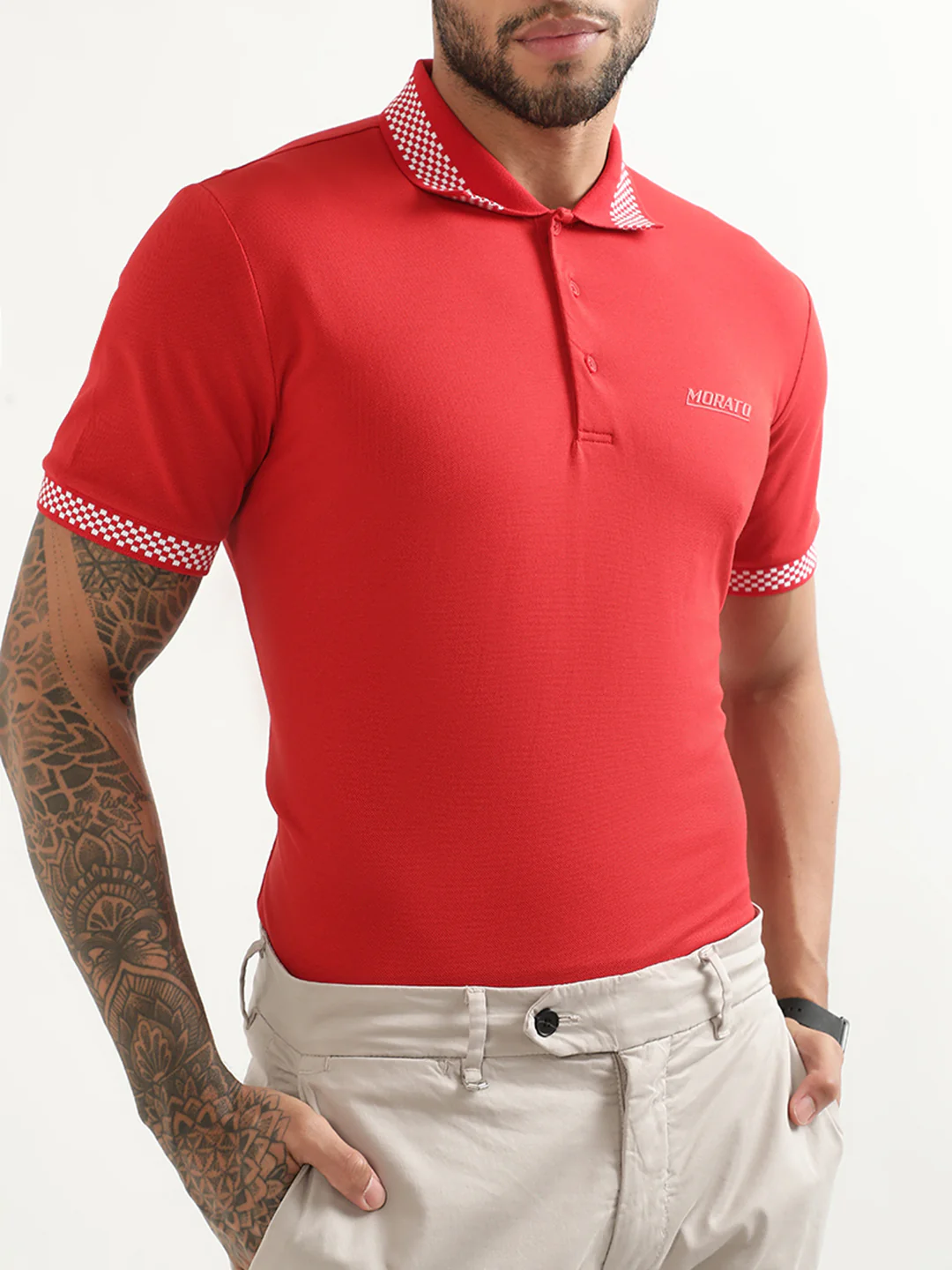 Antony Morato Red Slim Fit Polo Tshirt - Image 5