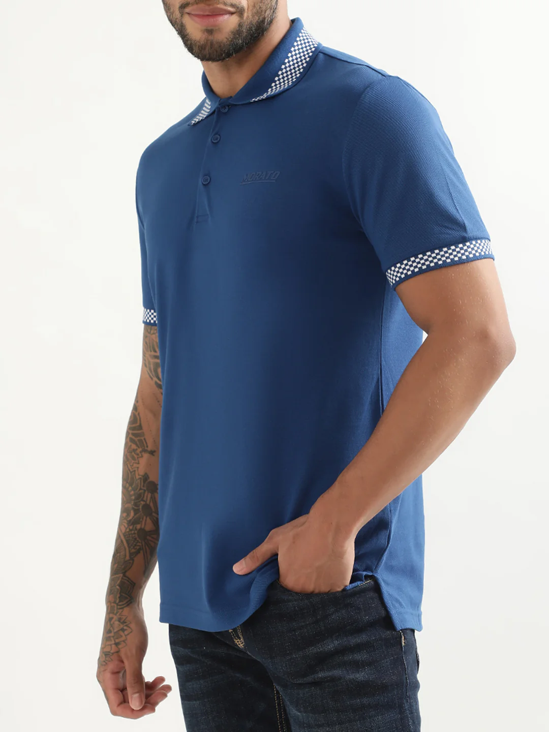 Antony Morato Blue Slim Fit Polo Tshirt - Image 3