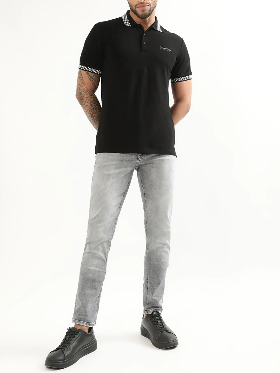 Antony Morato Black Slim Fit Polo Tshirt - Image 4