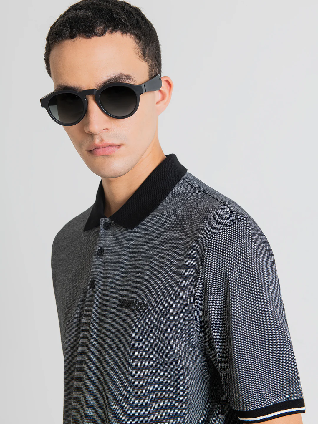 Antony Morato Grey Regular Fit Polo Tshirt - Image 3