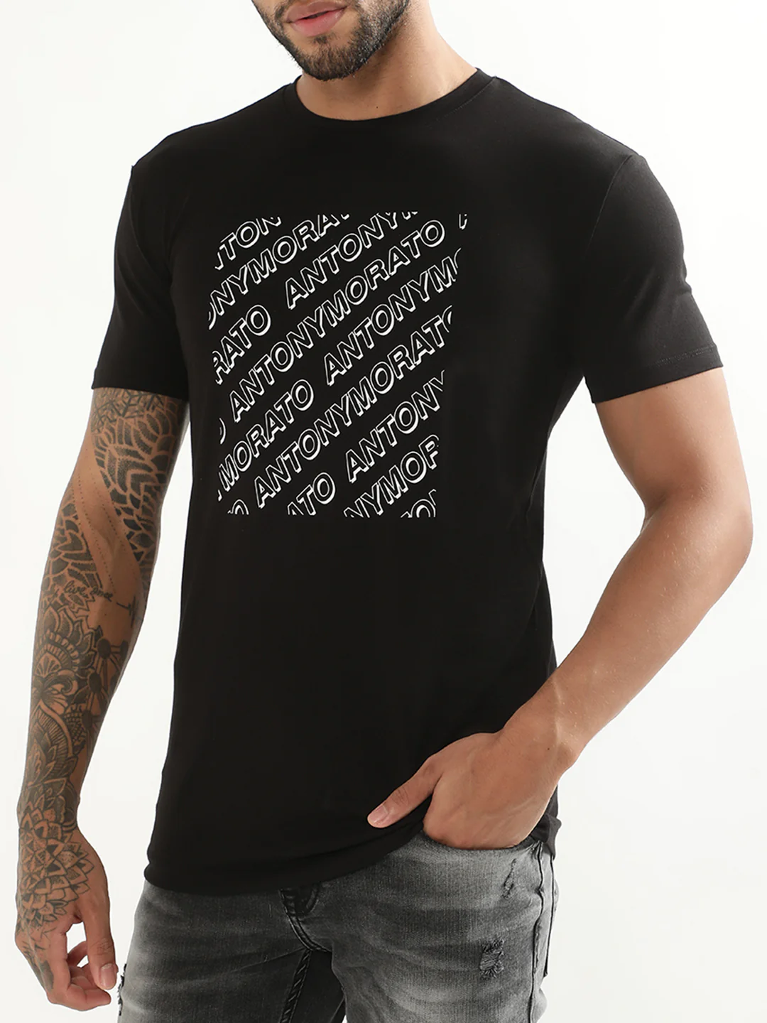 Antony Morato Black Logo Slim Fit Tshirt - Image 3