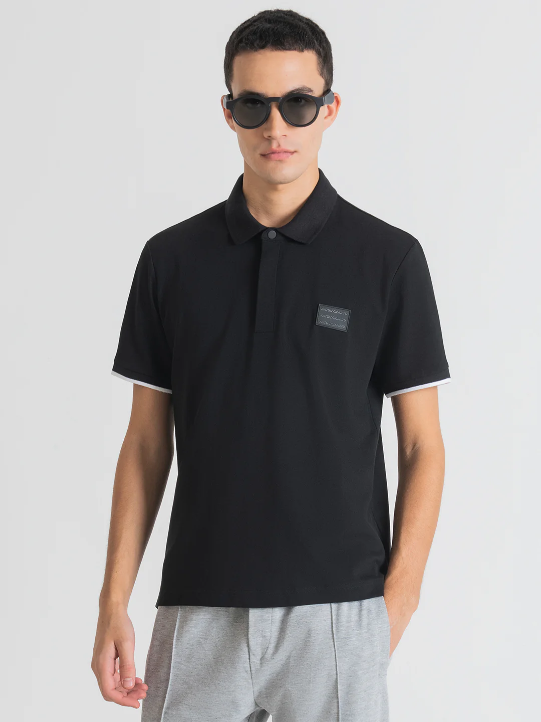 Antony Morato Black Slim Fit Polo Tshirt