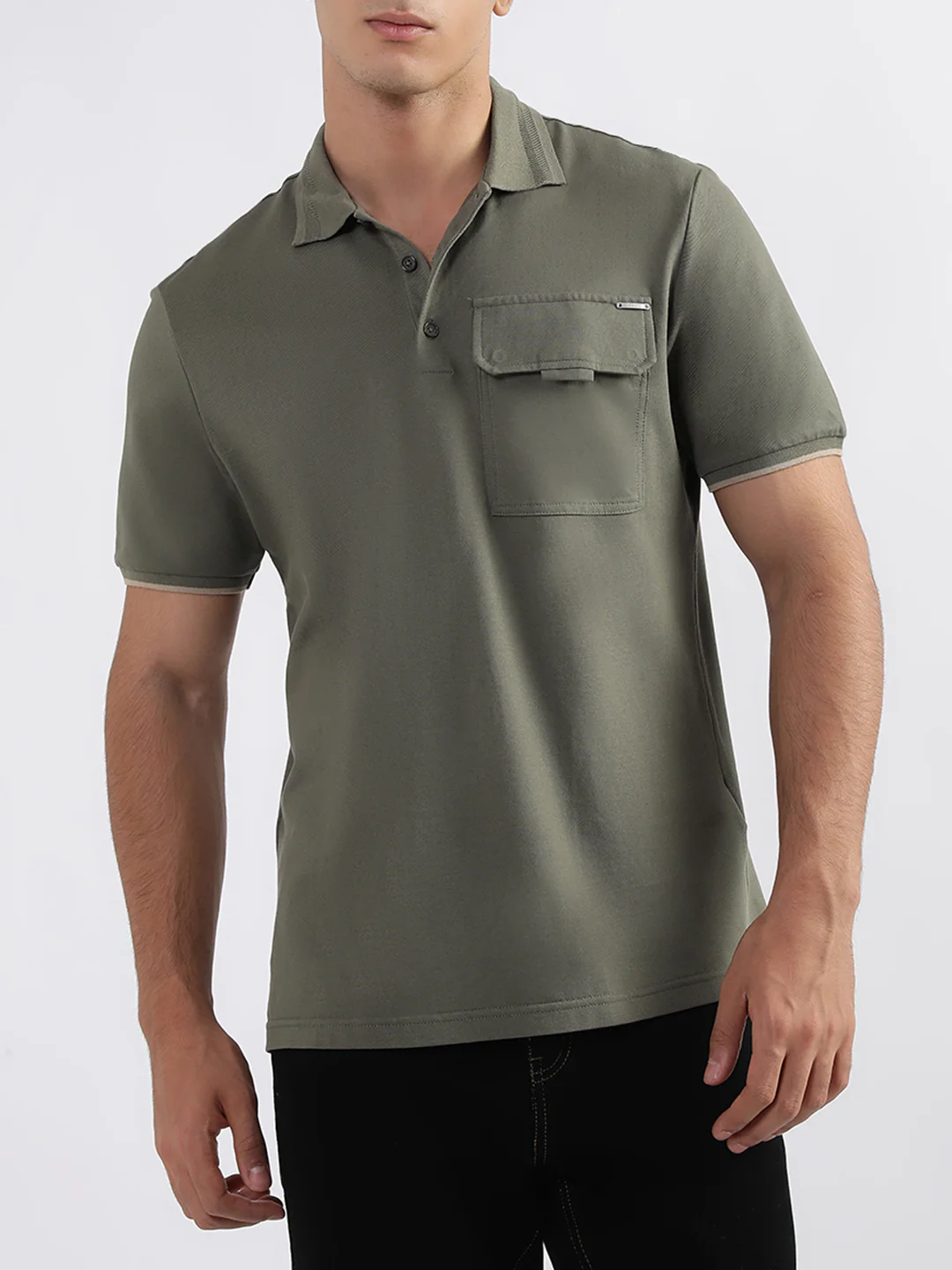 Antony Morato Sage Green Fashion Regular Fit Polo Tshirt