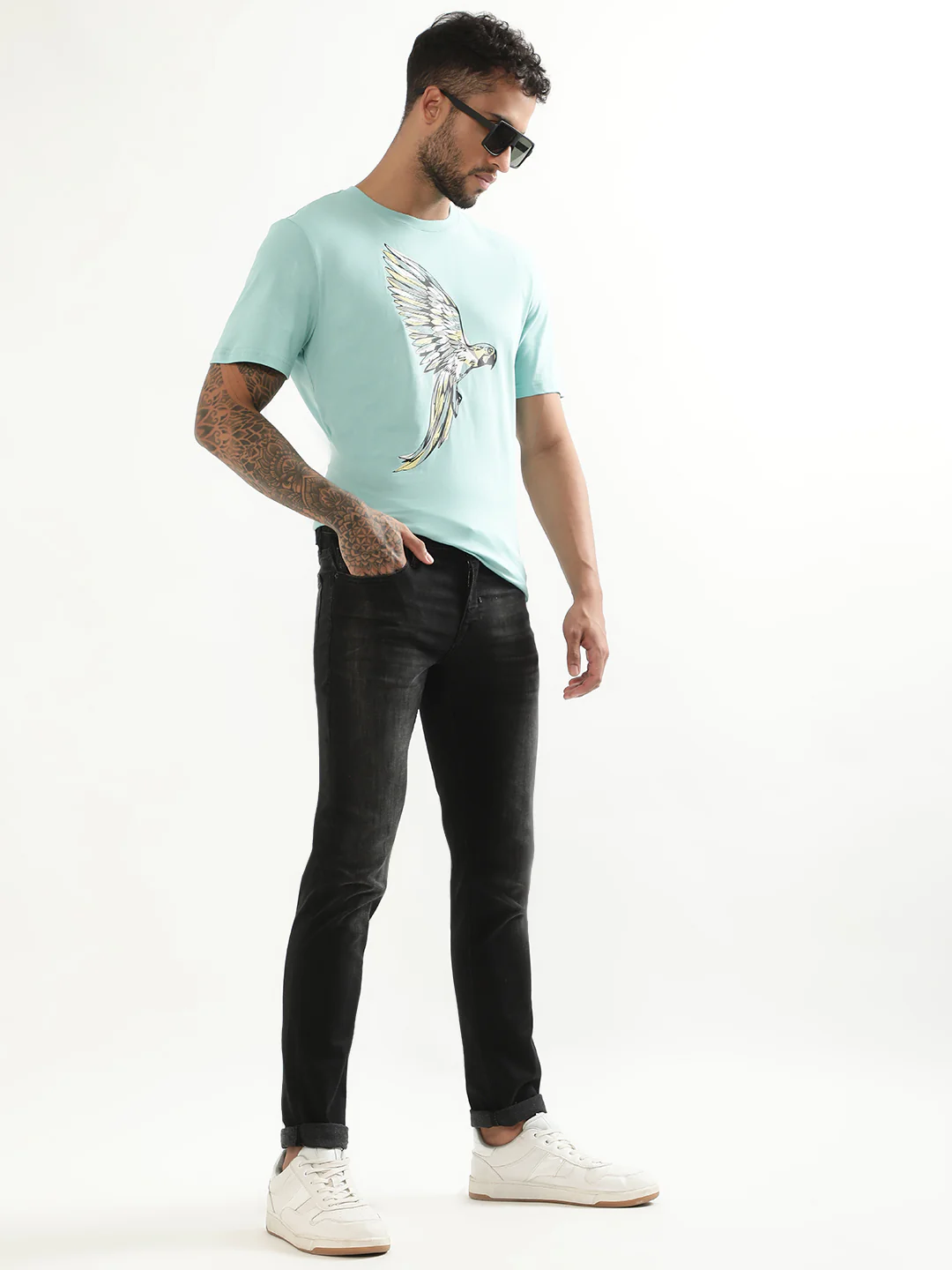 Antony Morato Blue Printed Regular Fit Tshirt - Image 4