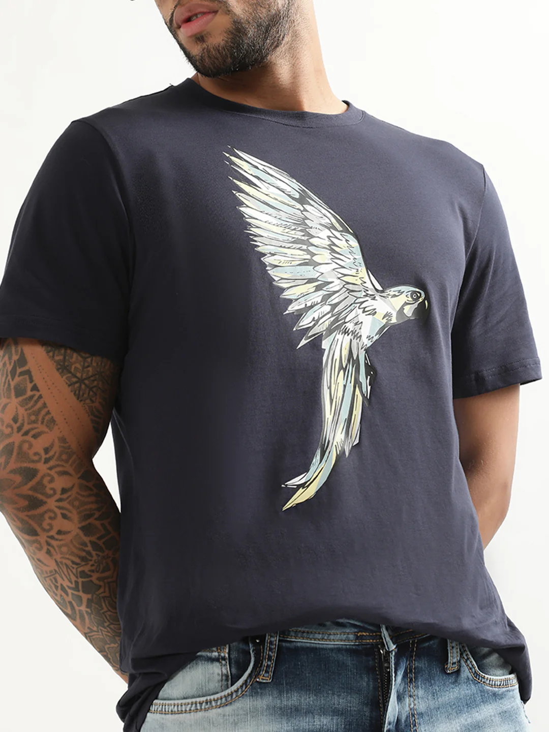 Antony Morato Blue Printed Regular Fit Tshirt