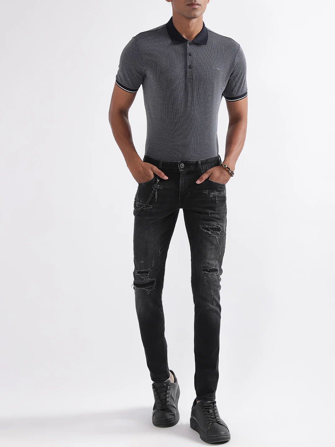 Antony Morato Blue Slim Fit Polo Tshirt - Image 5