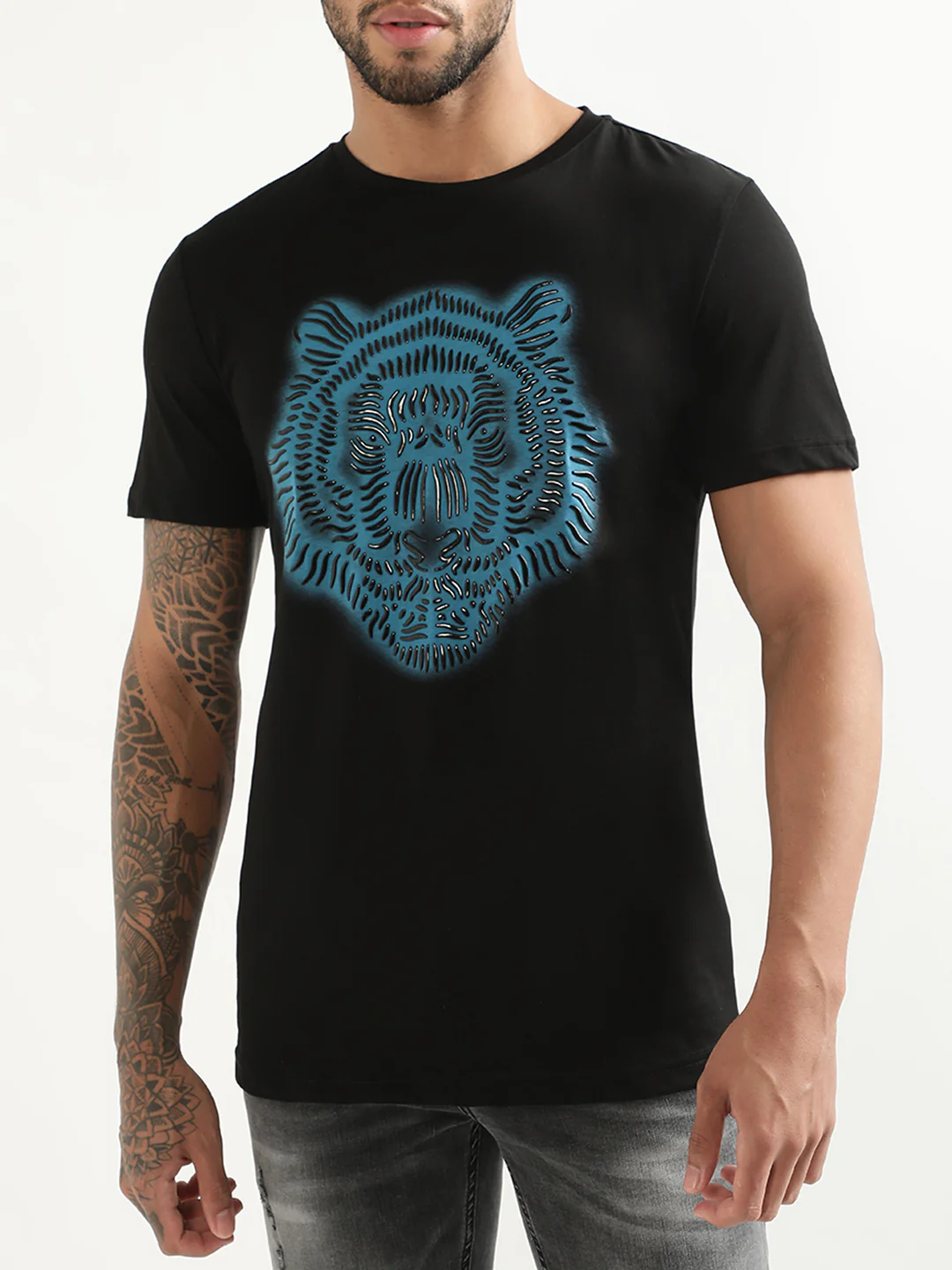 Antony Morato Black Printed Slim Fit Tshirt