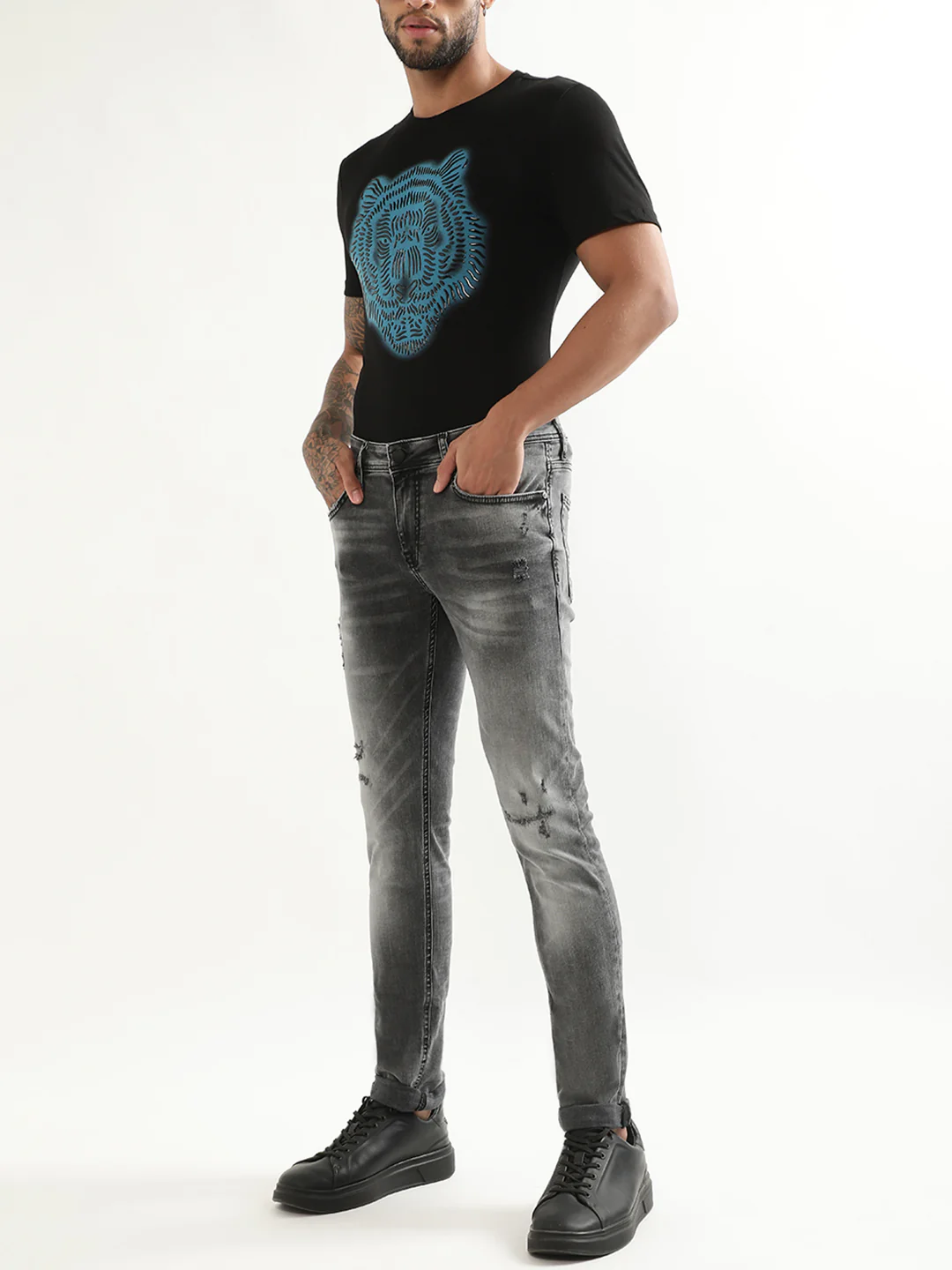 Antony Morato Black Printed Slim Fit Tshirt - Image 4