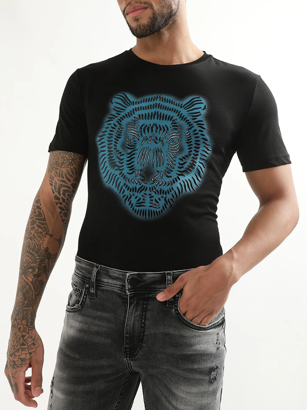 Antony Morato Black Printed Slim Fit Tshirt - Image 5