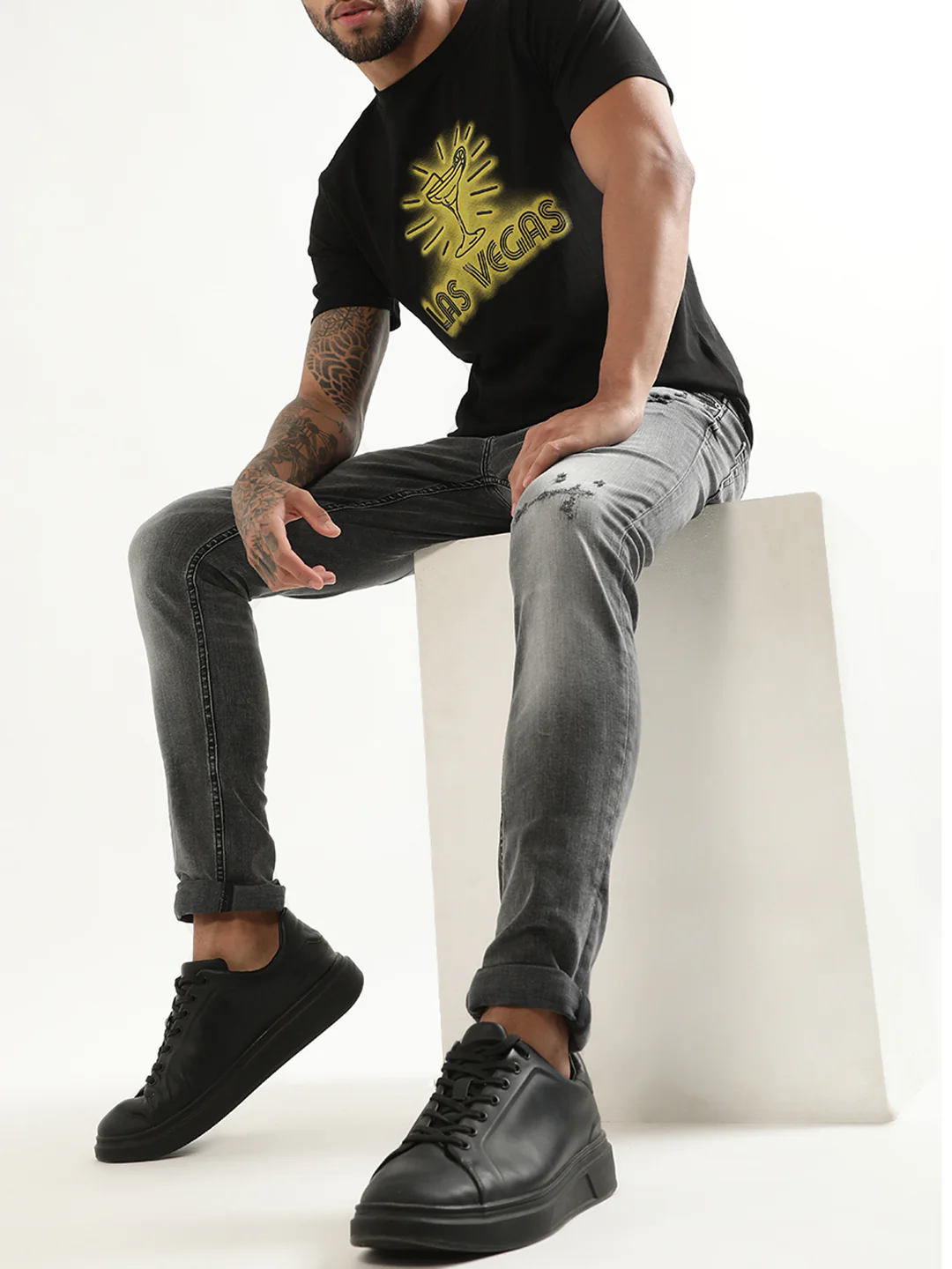 Antony Morato Black Printed Slim Fit Tshirt - Image 4