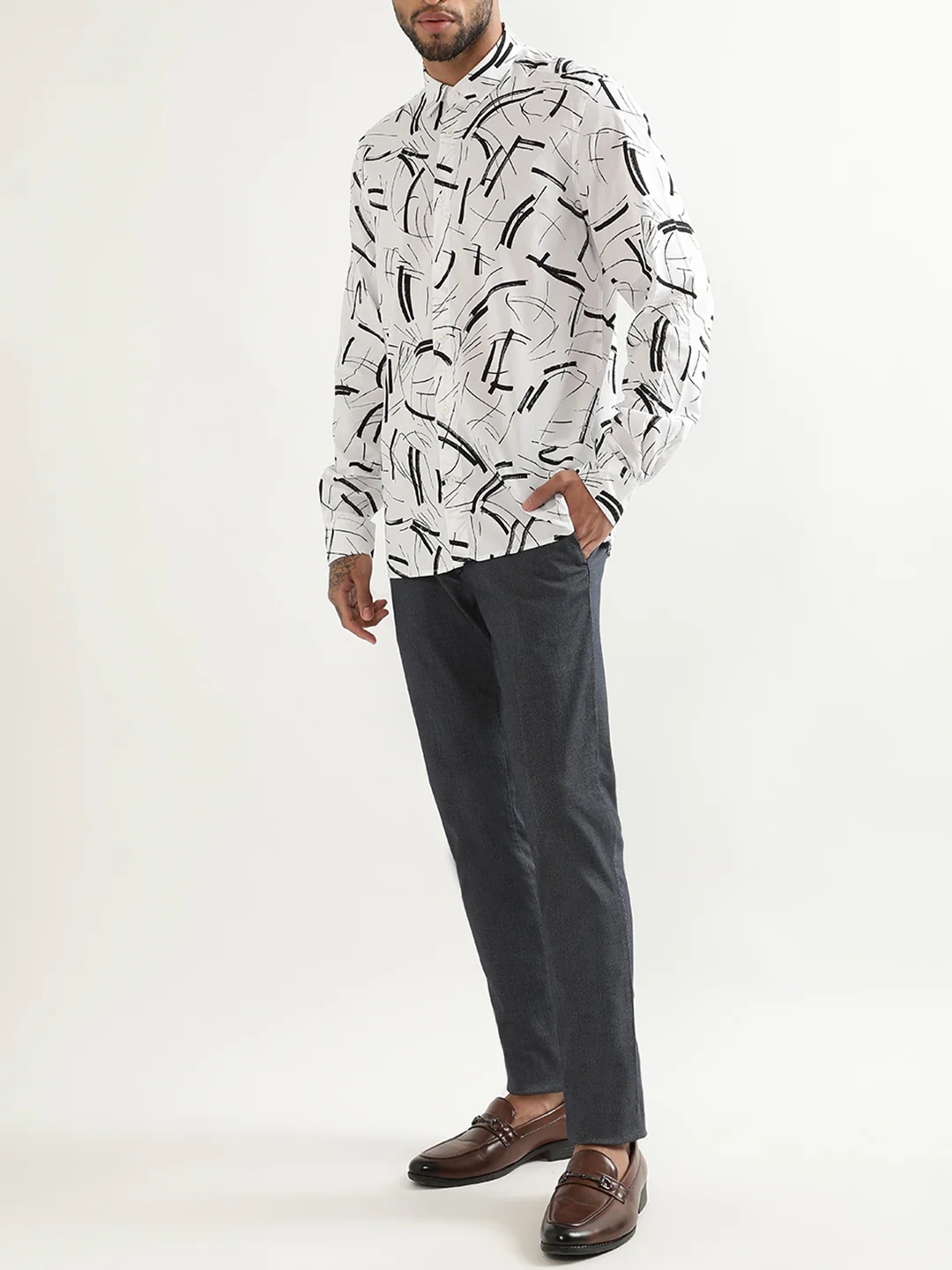 Antony Morato White Printed Regular Fit Shirt - Image 4