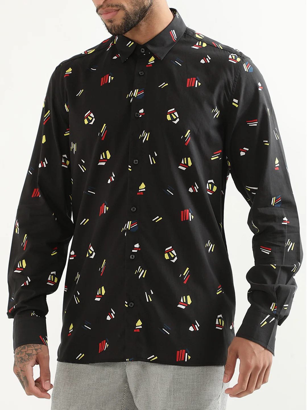 Antony Morato Black Printed Regular Fit Shirt - Image 3