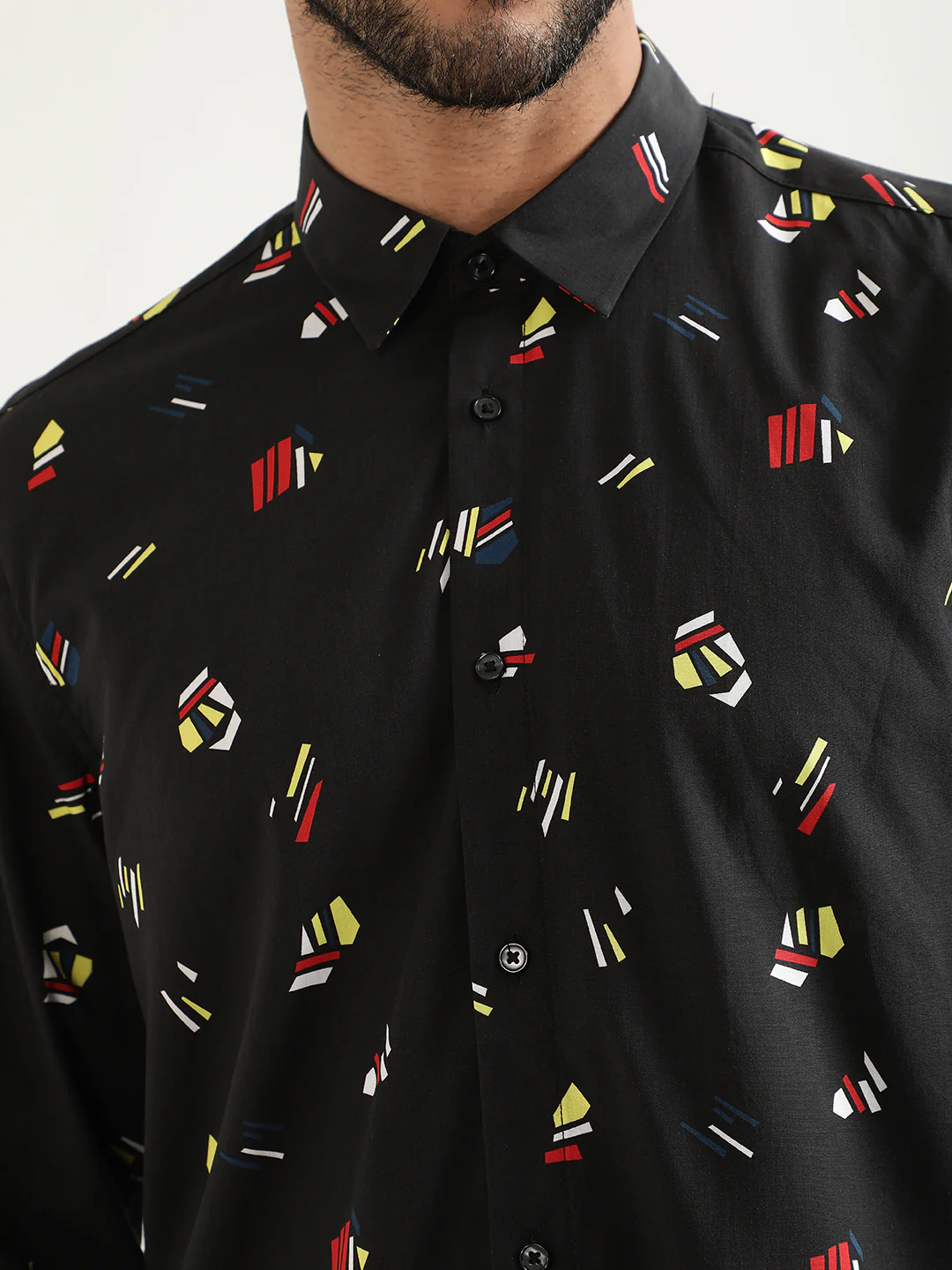 Antony Morato Black Printed Regular Fit Shirt - Image 5