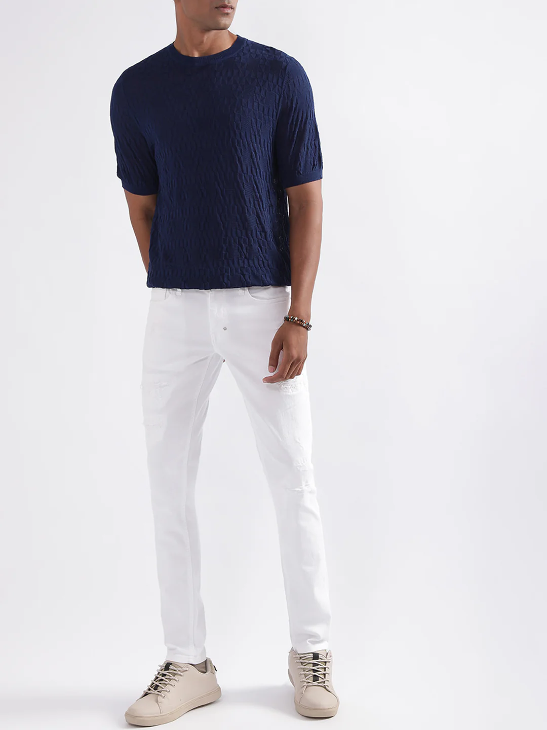 Antony Morato Blue Self Slim Fit Sweater - Image 4