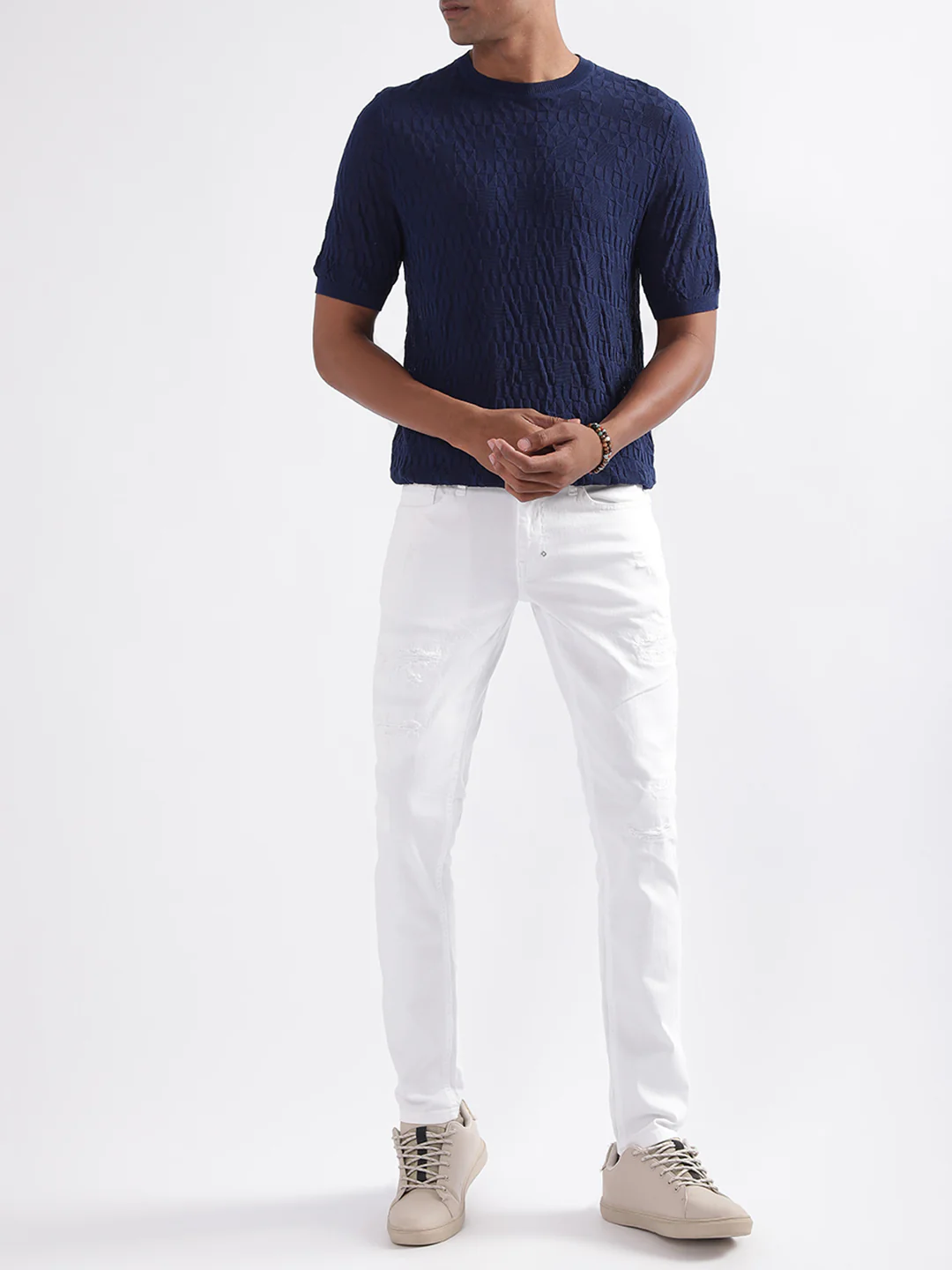 Antony Morato Blue Self Slim Fit Sweater - Image 5