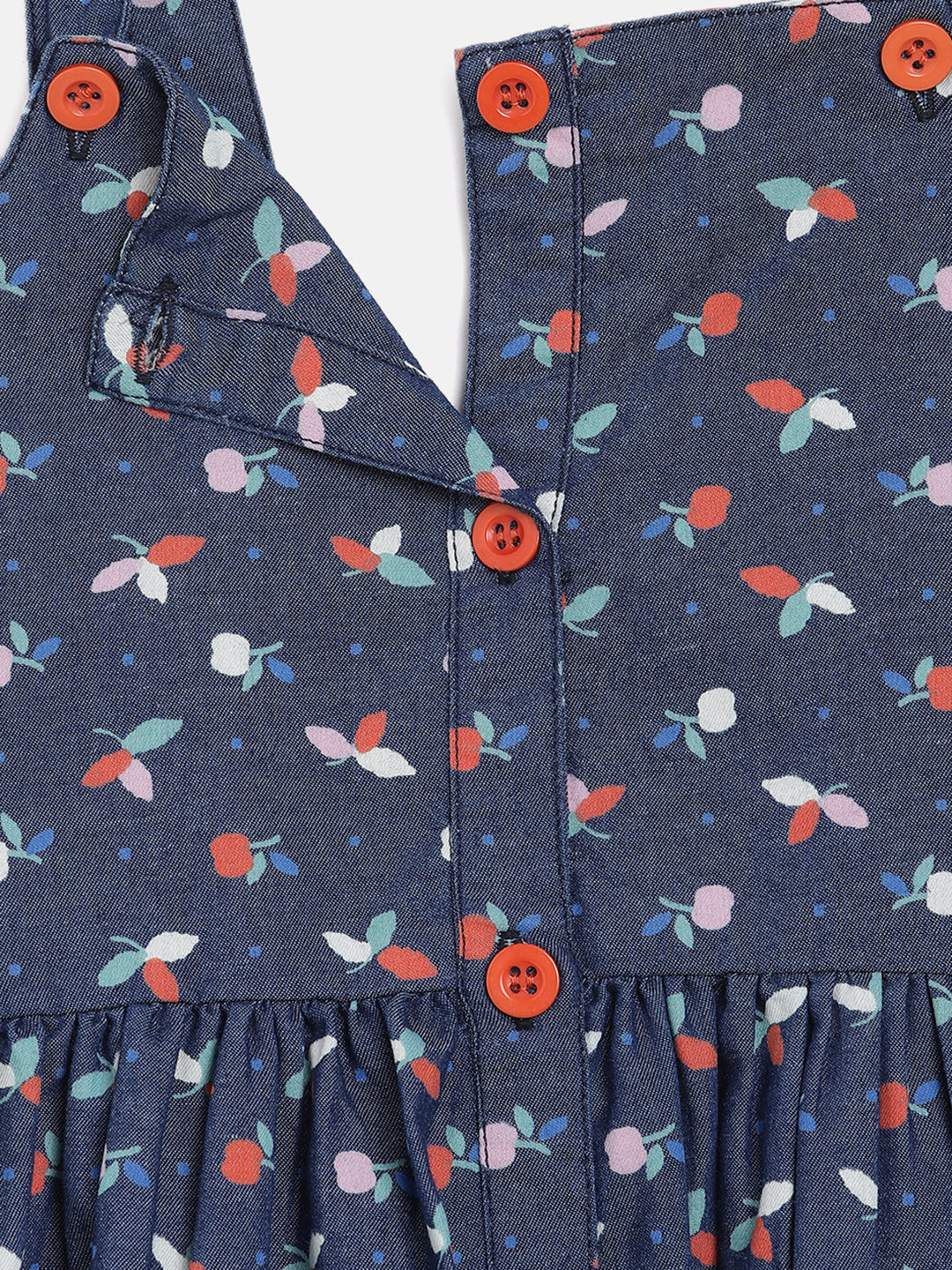 Blue Giraffe Girls Blue Printed V Neck Dress - Image 6