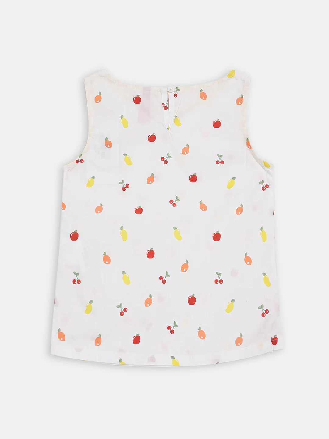 Blue Giraffe Girls White Printed Round Neck Top - Image 2