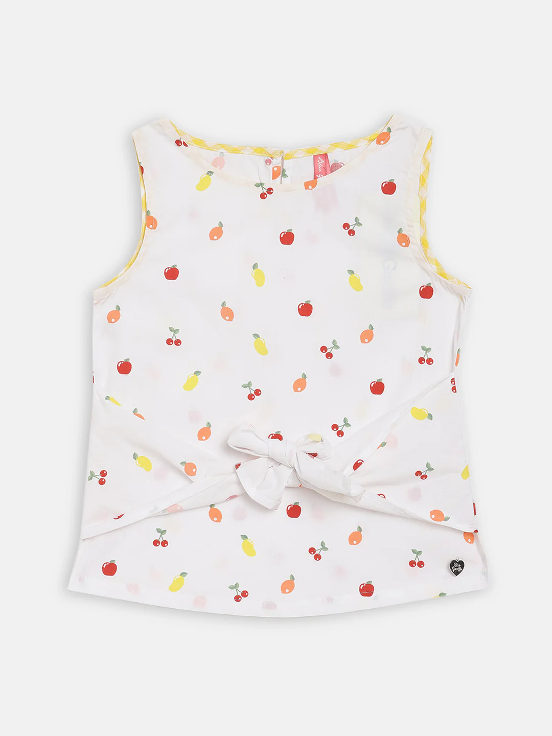 Blue Giraffe Girls White Printed Round Neck Top - Image 3