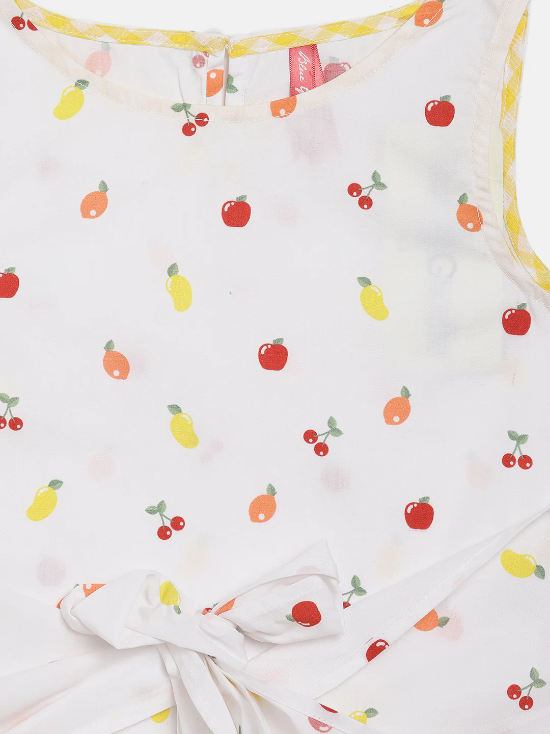 Blue Giraffe Girls White Printed Round Neck Top - Image 5