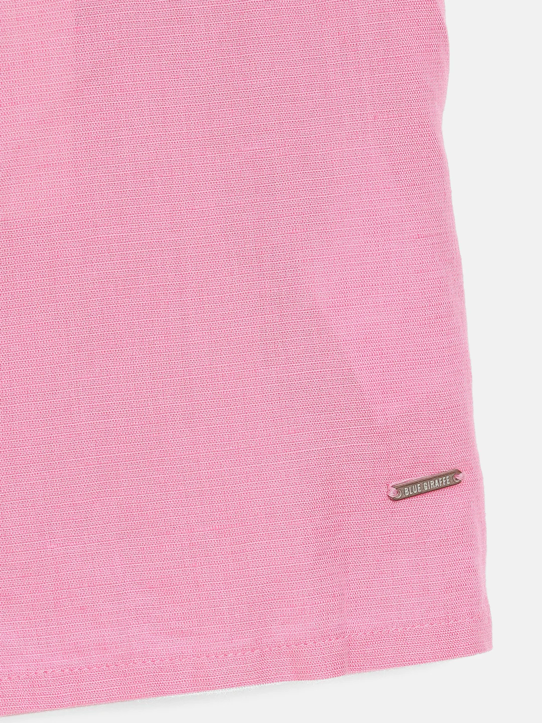 Blue Giraffe Girls Pink Solid Square Neck Top - Image 2