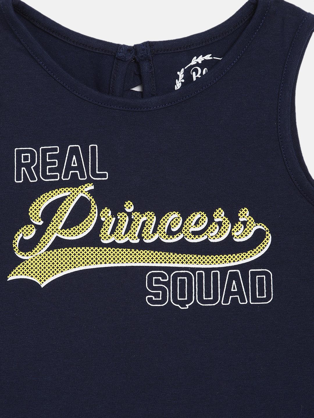 Blue Giraffe Girls Navy Printed Round Neck Top - Image 2
