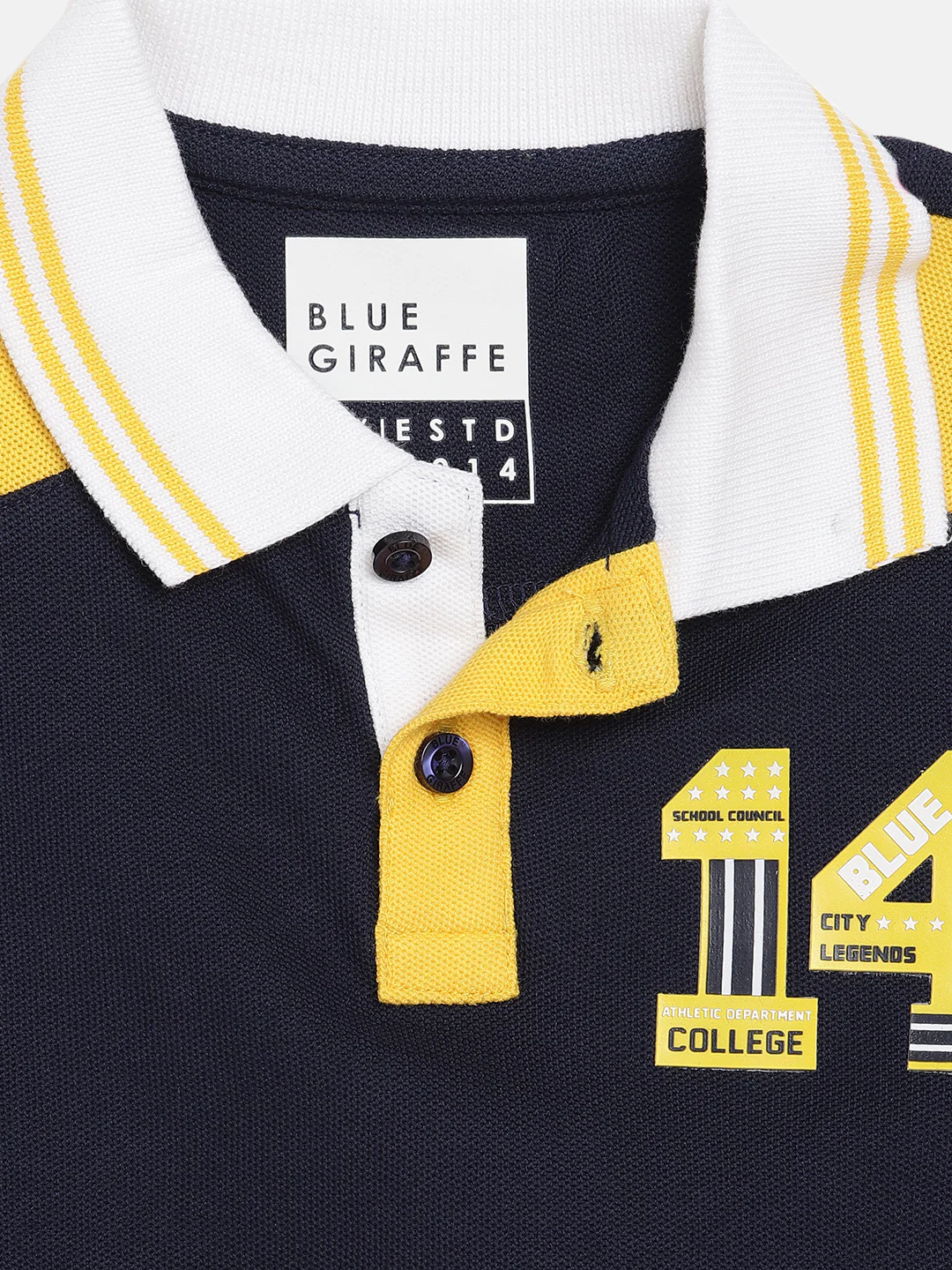 Blue Giraffe Boys Navy Solid Polo TShirt - Image 3