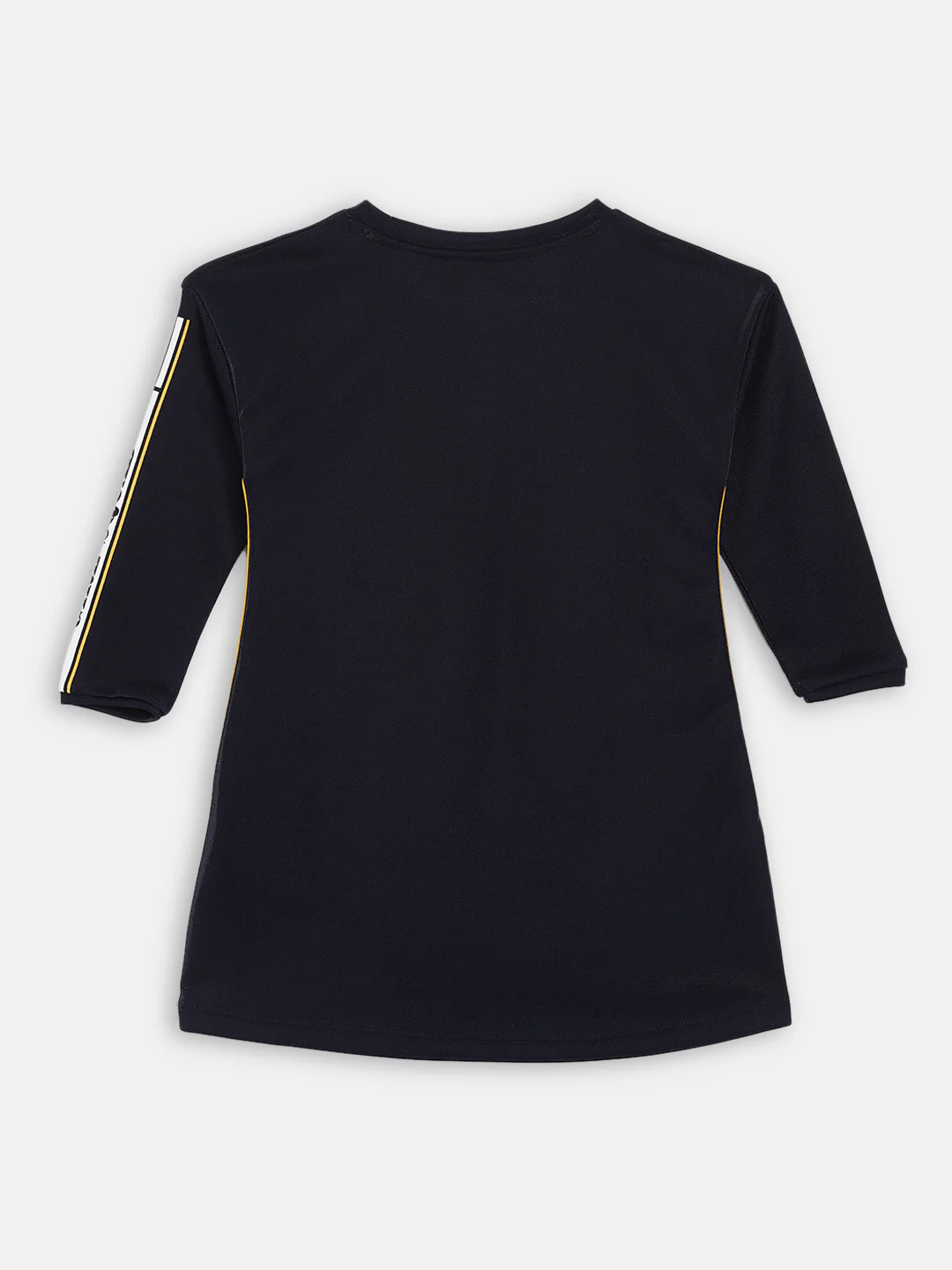 Blue Giraffe Girls Navy Solid Round Neck Dress - Image 4
