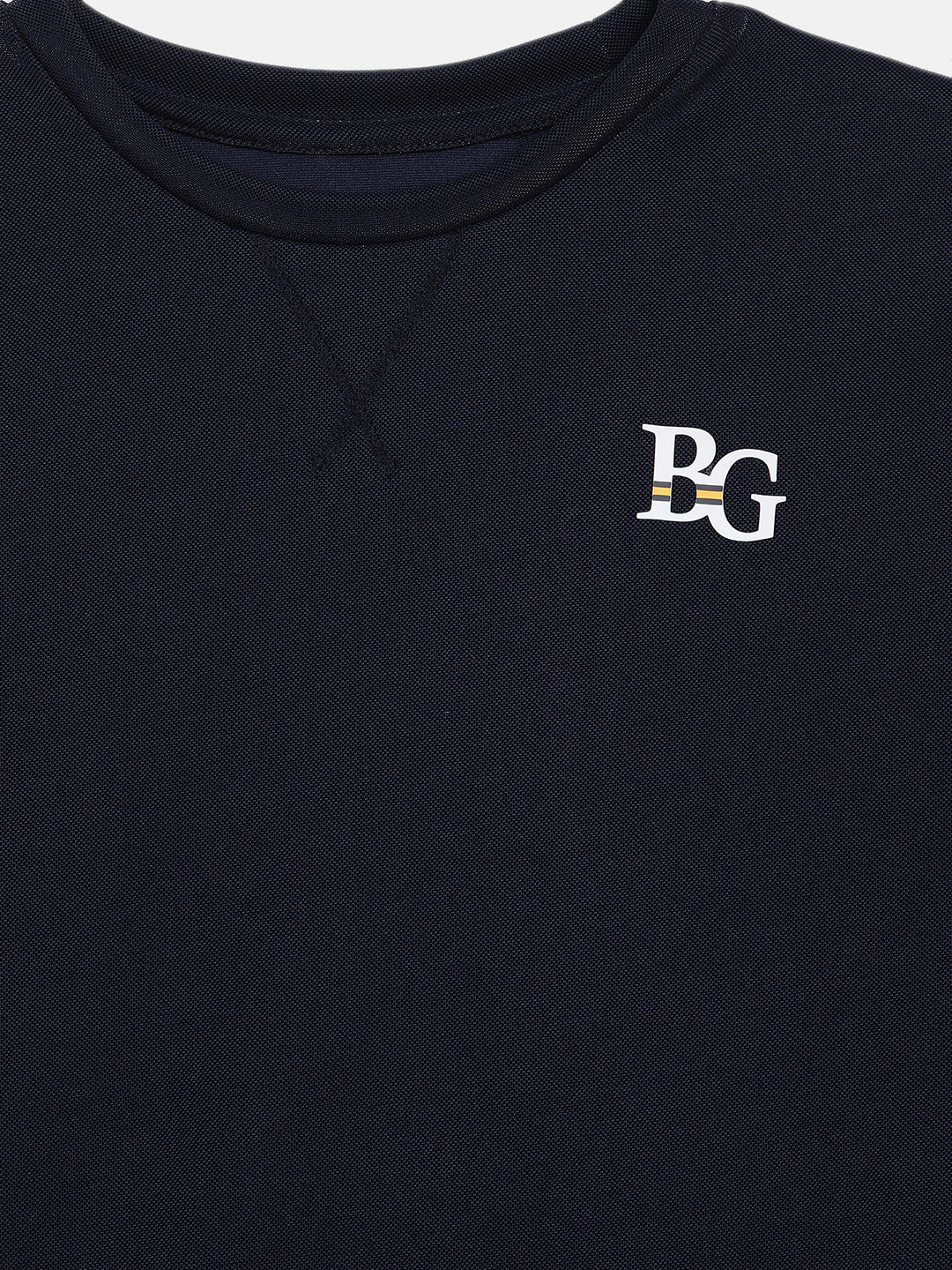 Blue Giraffe Girls Navy Solid Round Neck Dress - Image 5